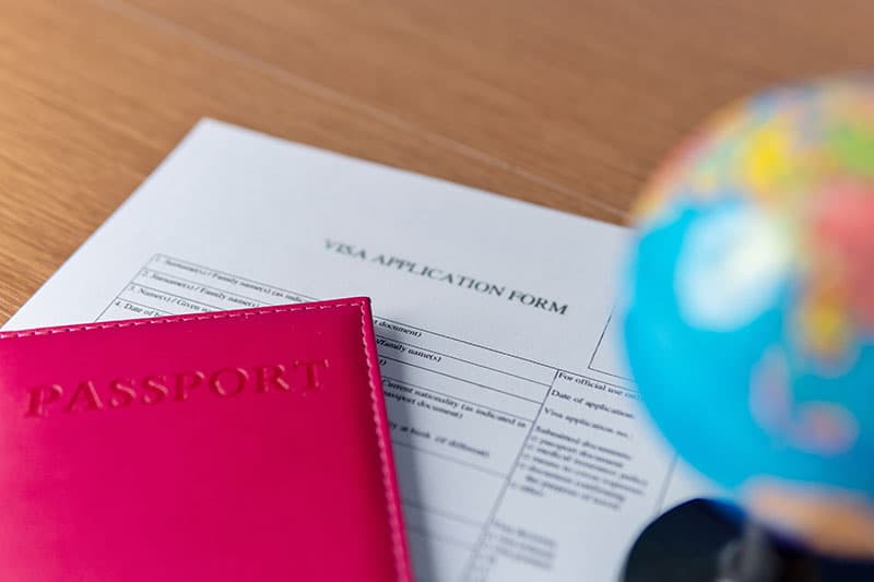 Visa documents and passport